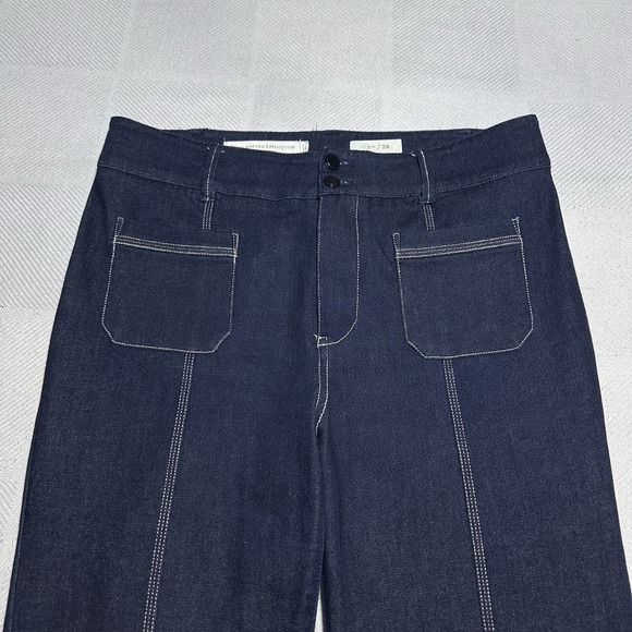Anthropologie Pilcro Flare Jeans Womens 28 Dark Wash Denim Front Seam High Rise - Picture 2 of 13